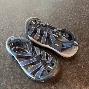 Keen Blue and Black Outdoor Sandals with Toe Protection